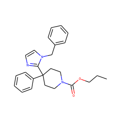CCCOC(=O)N1CCC(c2ccccc2)(c2nccn2Cc2ccccc2)CC1 ZINC000003815921