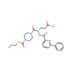 CCCOC(=O)N1CCN(C(=O)[C@H](CCC(=O)O)NC(=O)c2cccc(-c3ccccc3)n2)CC1 ZINC000043019338