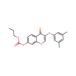 CCCOC(=O)Oc1ccc2c(=O)c(Oc3cc(C)cc(C)c3)coc2c1 ZINC000001768243