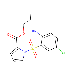 CCCOC(=O)c1cccn1S(=O)(=O)c1cc(Cl)ccc1N ZINC000006380628