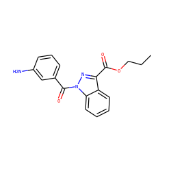 CCCOC(=O)c1nn(C(=O)c2cccc(N)c2)c2ccccc12 ZINC000072178192