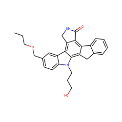 CCCOCc1ccc2c(c1)c1c3c(c4c(c1n2CCCO)Cc1ccccc1-4)C(=O)NC3 ZINC000013530091