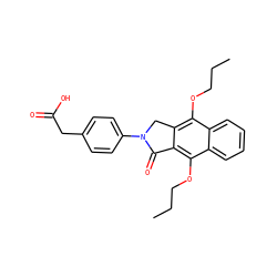 CCCOc1c2c(c(OCCC)c3ccccc13)C(=O)N(c1ccc(CC(=O)O)cc1)C2 ZINC000001553363