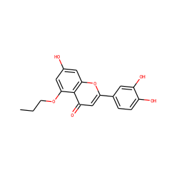CCCOc1cc(O)cc2oc(-c3ccc(O)c(O)c3)cc(=O)c12 ZINC000064448703