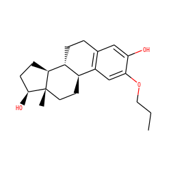 CCCOc1cc2c(cc1O)CC[C@@H]1[C@@H]2CC[C@]2(C)[C@@H](O)CC[C@@H]12 ZINC000005785274