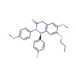 CCCOc1cc2c(cc1OC)CC(=O)N(c1ccc(OC)cc1)[C@@H]2c1ccc(Cl)cc1 ZINC000118806381