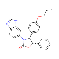 CCCOc1ccc([C@@H]2[C@H](c3ccccc3)OC(=O)N2c2ccc3nc[nH]c3c2)cc1 ZINC000116828913