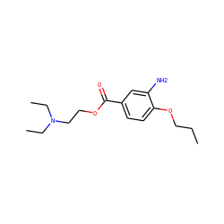 CCCOc1ccc(C(=O)OCCN(CC)CC)cc1N ZINC000001530762