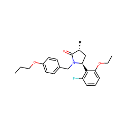 CCCOc1ccc(CN2C(=O)[C@H](C)C[C@H]2c2c(F)cccc2OCC)cc1 ZINC000167518320