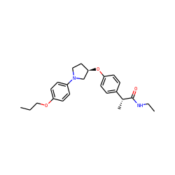 CCCOc1ccc(N2CC[C@@H](Oc3ccc([C@@H](C)C(=O)NCC)cc3)C2)cc1 ZINC000221035265