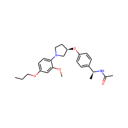 CCCOc1ccc(N2CC[C@@H](Oc3ccc([C@H](C)NC(C)=O)cc3)C2)c(OC)c1 ZINC001772649656