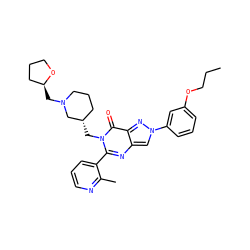 CCCOc1cccc(-n2cc3nc(-c4cccnc4C)n(C[C@H]4CCCN(C[C@H]5CCCO5)C4)c(=O)c3n2)c1 ZINC000169331027