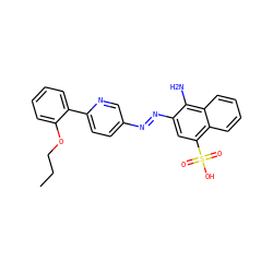CCCOc1ccccc1-c1ccc(/N=N/c2cc(S(=O)(=O)O)c3ccccc3c2N)cn1 ZINC000223756170