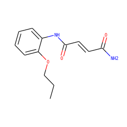 CCCOc1ccccc1NC(=O)/C=C/C(N)=O ZINC000001751836