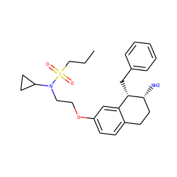CCCS(=O)(=O)N(CCOc1ccc2c(c1)[C@H](Cc1ccccc1)[C@H](N)CC2)C1CC1 ZINC000142230670