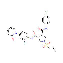 CCCS(=O)(=O)N1C[C@H](C(=O)Nc2ccc(Cl)cc2)[C@@H](C(=O)Nc2ccc(-n3ccccc3=O)cc2F)C1 ZINC000058582103