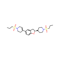 CCCS(=O)(=O)N1CC=C(c2ccc3c(c2)C[C@@H](C2CCN(S(=O)(=O)CCC)CC2)O3)CC1 ZINC000169335994