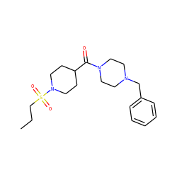 CCCS(=O)(=O)N1CCC(C(=O)N2CCN(Cc3ccccc3)CC2)CC1 ZINC000020725320