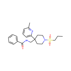 CCCS(=O)(=O)N1CCC(CNC(=O)c2ccccc2)(c2cccc(C)n2)CC1 ZINC000040872460