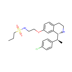 CCCS(=O)(=O)NCCOc1ccc2c(c1)[C@@H]([C@@H](C)c1ccc(Cl)cc1)NCC2 ZINC000117345133