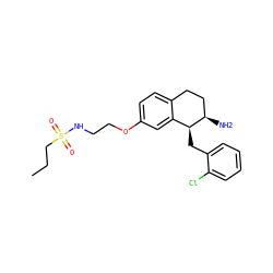 CCCS(=O)(=O)NCCOc1ccc2c(c1)[C@H](Cc1ccccc1Cl)[C@H](N)CC2 ZINC000143001378