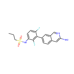 CCCS(=O)(=O)Nc1ccc(F)c(-c2ccc3cc(N)ncc3c2)c1F ZINC000084602977