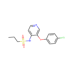 CCCS(=O)(=O)Nc1ccncc1Oc1ccc(Cl)cc1 ZINC000013586682