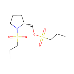 CCCS(=O)(=O)OC[C@H]1CCCN1S(=O)(=O)CCC ZINC000202732598