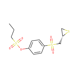 CCCS(=O)(=O)Oc1ccc(S(=O)(=O)C[C@@H]2CS2)cc1 ZINC000066101959