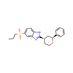 CCCS(=O)(=O)c1ccc2[nH]c([C@@H]3CCO[C@H](c4ccccc4)C3)nc2c1 ZINC000095574362
