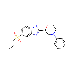 CCCS(=O)(=O)c1ccc2[nH]c([C@@H]3CN(c4ccccc4)CCO3)nc2c1 ZINC000095574983