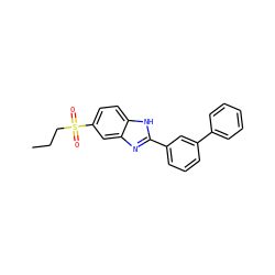 CCCS(=O)(=O)c1ccc2[nH]c(-c3cccc(-c4ccccc4)c3)nc2c1 ZINC000084722637