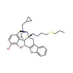 CCCSCCCN[C@@]12Cc3c([nH]c4ccccc34)[C@@H]3Oc4c(O)ccc5c4[C@]31CCN(CC1CC1)[C@H]2C5 ZINC000028016663