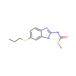 CCCSc1ccc2nc(NC(=O)OC)[nH]c2c1 ZINC000017146904