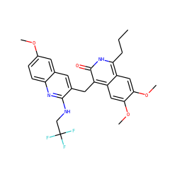 CCCc1[nH]c(=O)c(Cc2cc3cc(OC)ccc3nc2NCC(F)(F)F)c2cc(OC)c(OC)cc12 ZINC000201602474
