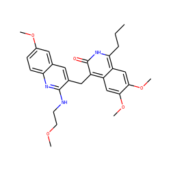 CCCc1[nH]c(=O)c(Cc2cc3cc(OC)ccc3nc2NCCOC)c2cc(OC)c(OC)cc12 ZINC000201612858
