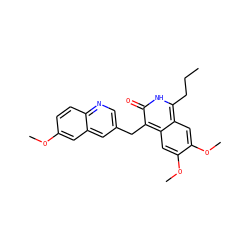 CCCc1[nH]c(=O)c(Cc2cnc3ccc(OC)cc3c2)c2cc(OC)c(OC)cc12 ZINC000169703385