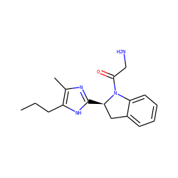 CCCc1[nH]c([C@@H]2Cc3ccccc3N2C(=O)CN)nc1C ZINC000013588037