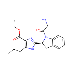 CCCc1[nH]c([C@@H]2Cc3ccccc3N2C(=O)CN)nc1C(=O)OCC ZINC000013971956