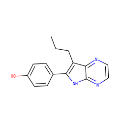 CCCc1c(-c2ccc(O)cc2)[nH]c2nccnc12 ZINC000013492976