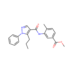 CCCc1c(C(=O)Nc2cc(C(=O)OC)ccc2C)cnn1-c1ccccc1 ZINC000299854672