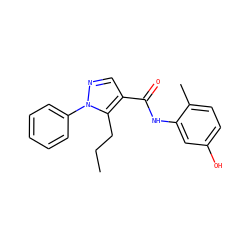 CCCc1c(C(=O)Nc2cc(O)ccc2C)cnn1-c1ccccc1 ZINC000299864149
