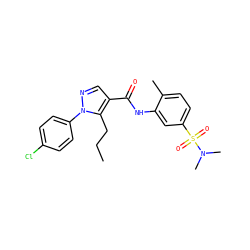 CCCc1c(C(=O)Nc2cc(S(=O)(=O)N(C)C)ccc2C)cnn1-c1ccc(Cl)cc1 ZINC000299870416