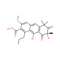 CCCc1c(C(=O)OC)c(OC)cc2cc3c(c(O)c12)C(=O)[C@@](C)(O)C(=O)C3(C)C ZINC000014453168