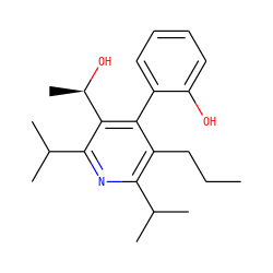 CCCc1c(C(C)C)nc(C(C)C)c([C@@H](C)O)c1-c1ccccc1O ZINC000013860559