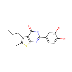 CCCc1c(C)sc2nc(-c3ccc(O)c(O)c3)[nH]c(=O)c12 ZINC000096907903