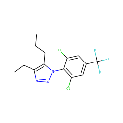 CCCc1c(CC)nnn1-c1c(Cl)cc(C(F)(F)F)cc1Cl ZINC000028825615