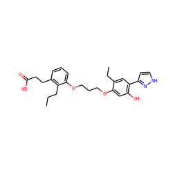 CCCc1c(CCC(=O)O)cccc1OCCCOc1cc(O)c(-c2cc[nH]n2)cc1CC ZINC000013738051
