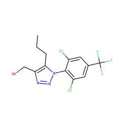 CCCc1c(CO)nnn1-c1c(Cl)cc(C(F)(F)F)cc1Cl ZINC000028825618