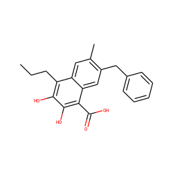CCCc1c(O)c(O)c(C(=O)O)c2cc(Cc3ccccc3)c(C)cc12 ZINC000013435956